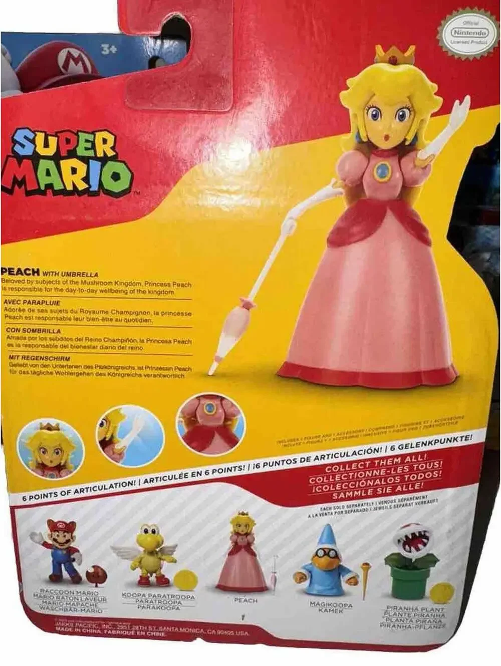 Mario Bros Magikoopa Paratroopa Mario Piranha Peach Action Figures Lot of 5 Set